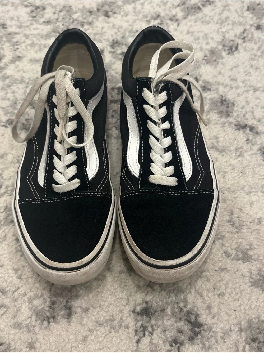 Classic Black & White Low-Top Skate Sneakers